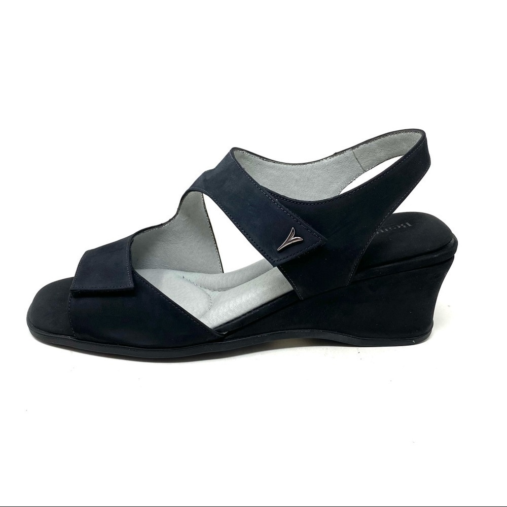 Beautifeel "Amber" black Nubuck wedge sandals. Size 11 (EU 42) NIB